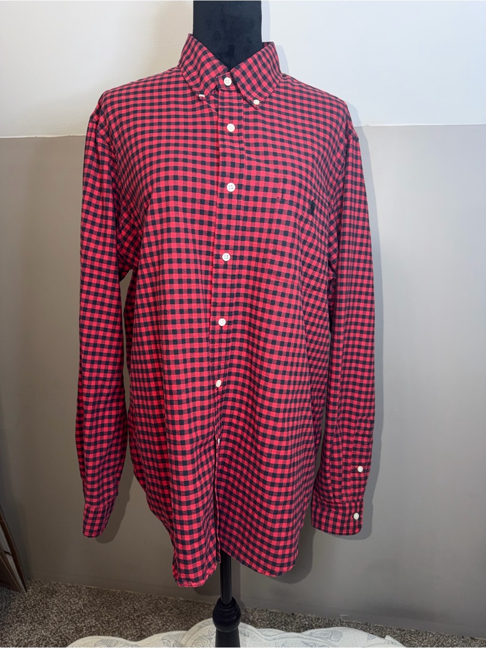Ralph Lauren Red and Black Check Button-Down Shirt